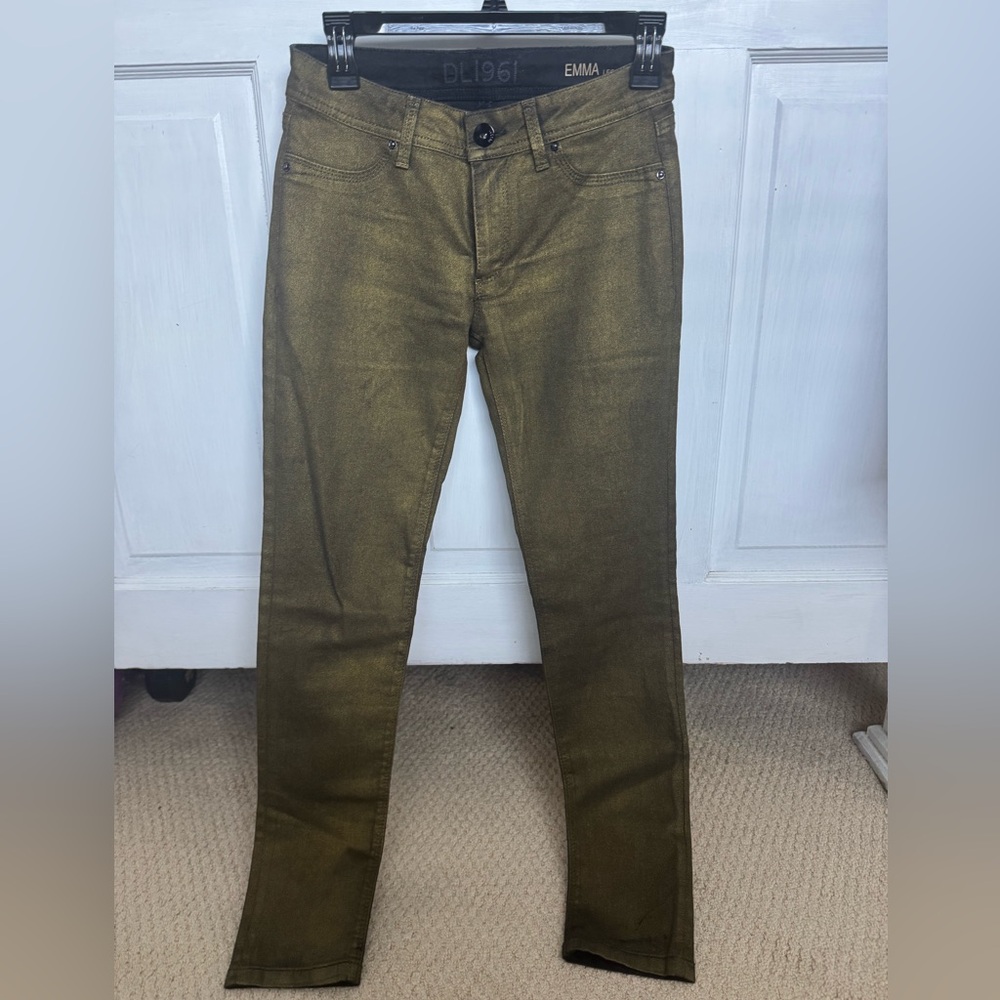 DL1961 EMMA Gold Coated Skinny Women Jeans